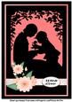 Mother and Child Silhouette Peach A4