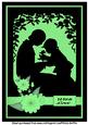 Mother and Child Silhouette Mint A4