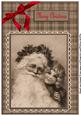 Sepia Colored Santa and Little Girl A4