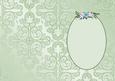 Flowers on Light Green Silk Background Is