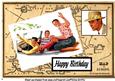 Males in a Car Wishing You Happy Birthday A4