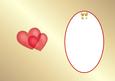 Red Hearts on Gold Is