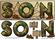 Son -camouflage Letters with Hiking Boots Dl