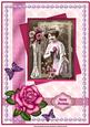 Vintage Lady with Lavender Roses A4