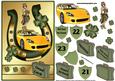 Horseshoe and Sports Car with Spunky Lady Qs