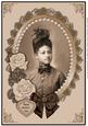 Vintage Black Lady with Roses A4