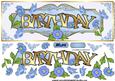 Birthday Blue Flowers and Butterfly Large Dl