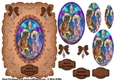 Ethnic Nativity in stained Glass Pyramid