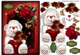 White Teddy Bear with Harts and Roses SBS
