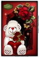 White Teddy Bear with Harts and Roses 
