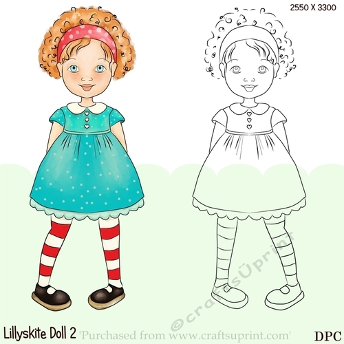 Lillyskites Doll 2 Digital Stamp