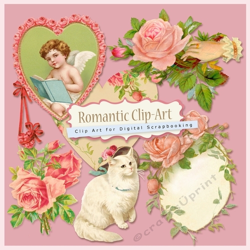 Vintage Style Romantic Clip-Art