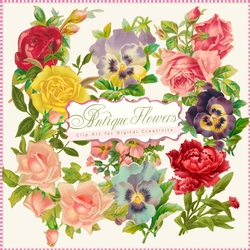 Antique Flower Vignettes