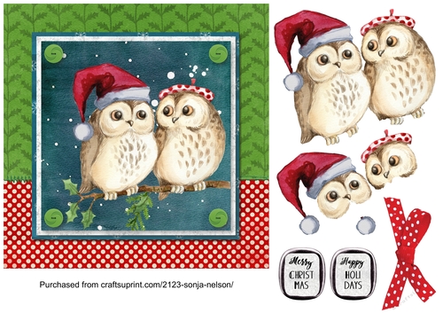 Christmas Owls Quick Card