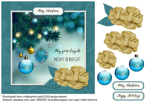 Christmas Baubles Quick Card Front