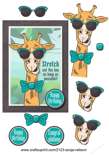 Stretch out the fun giraffe 5X7