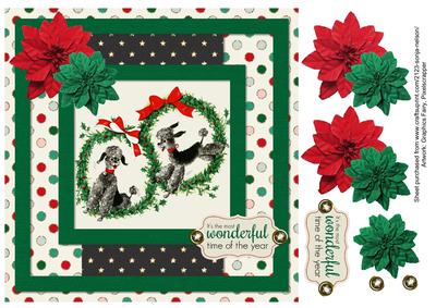 Christmas Poodles Card Front