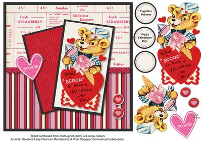 Vintage Ice Cream Bear Valentine