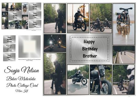 Biker Bike Motorbike Photo Collage Card Mini Kit