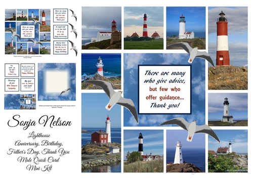 Lighthouse Photo Collage Fathers Day Birthday Anniversary Thank You Sympathy Scripture card kit
