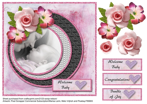 Welcome New Baby Floral Circles