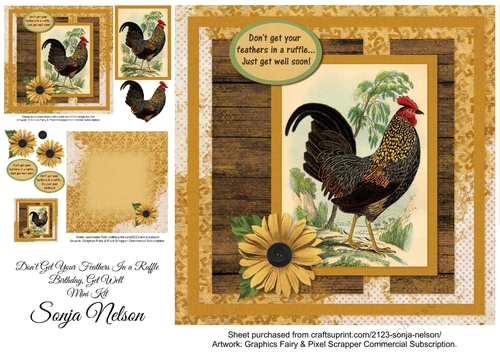 Dont Get Your Feathers In A Ruffle Rooster Birthday Get Well