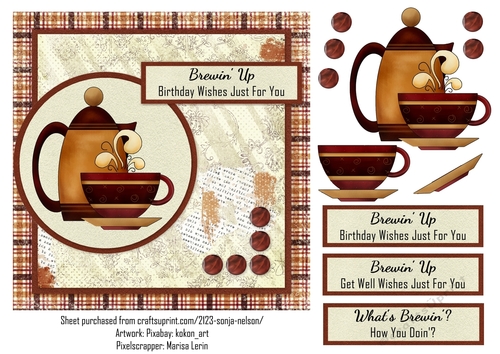Brewin Up Birthday Get Well Wishes Coffee Theme