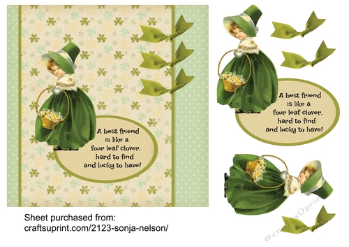 A best friend is like a 4 leaf clover, St patricks Irish card front