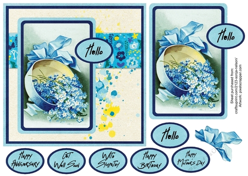 Vintage Floral Paint Splatter Card Front