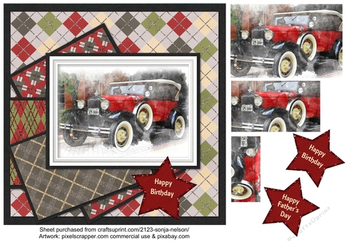 Fathers Day Birthday Vintage Car Quick Card