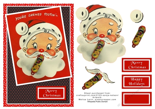 Youre Darned Tootin Santa Christmas Quick Card