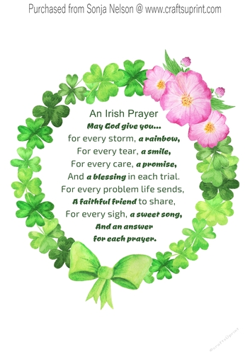 Irish Prayer St. Patricks Prayer Word Art Printable Holiday Wall Decor Print Designed at 8x10 