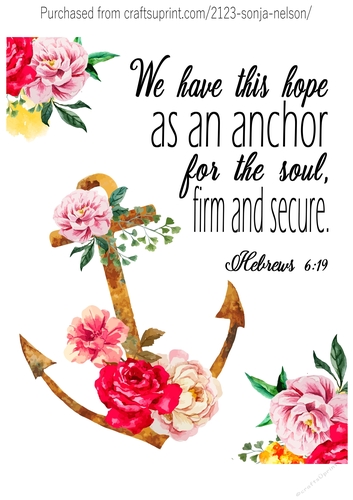 Anchor Scripture Word Art Printable Wall Decor Print Designed at 8x10 Hebrews 6:19