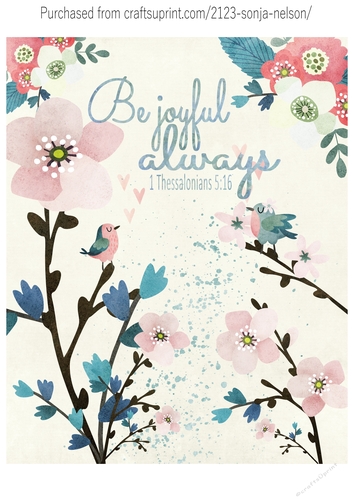 Printable wall decor 8x10 Be joyful always scripture christian word art watercolor print