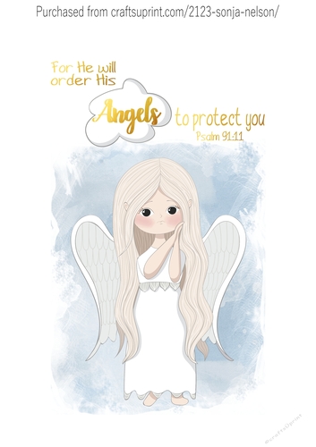 Printable wall decor 8x10 Nursery christian word art angel scripture print