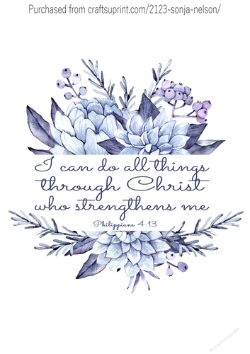 Printable wall decor 8x10 I Can Do Everything christian word art watercolor print