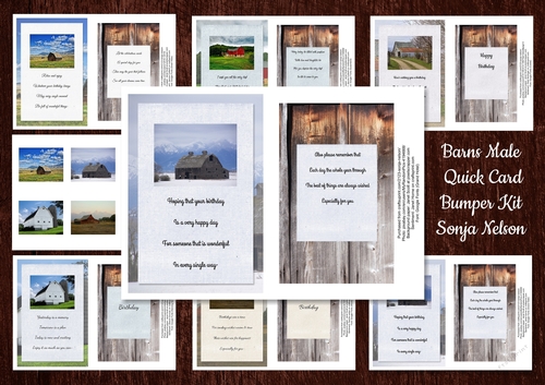 Barns Male Birthday Quick Cards with Sentiments and Inserts