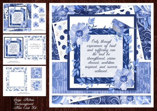 Blue Encouragement Quote Quick Card Mini Kit