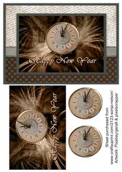 Happy New Year Clock Quick Card Topper