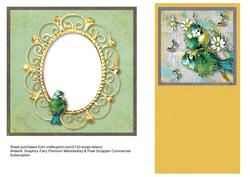 Birds and Butterfly Birthday or Get Well Insert