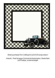 Black Classic Vintage Car Insert