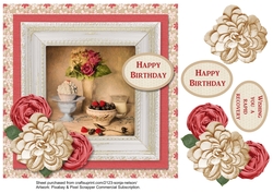 Framed Food and Floral Quick Card Sheet Birthday Rapid Recovery