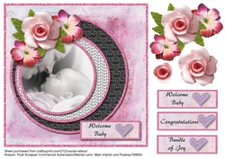 Welcome New Baby Floral Circles