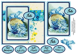 Vintage Floral Paint Splatter Card Front