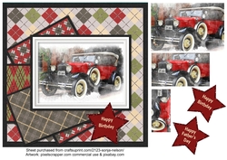 Fathers Day Birthday Vintage Car Quick Card