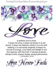 Love Chapter Scripture Word Art Printable Wall Decor Print Designed at 8X10 