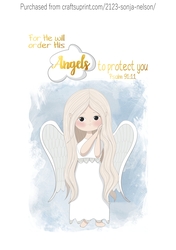 Printable wall decor 8x10 Nursery christian word art angel scripture print