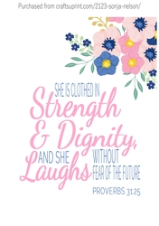 Printable wall decor 8x10 Mothers Day Strength and Dignity christian word art print