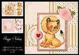 Vintage Lion New Baby Girl or Birthday Mini Kit