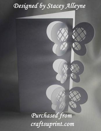 Lattice Butterfly Edge Card - Sil
